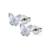 G23 Titanium Butterfly Stud Earrings - 5 Colours