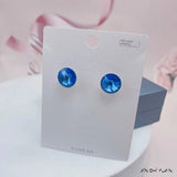 S925 Sterling Silver Multi Faceted 12MM Round Crystal Studs - 8 Options