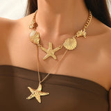 Fashion 2PCS Layered Sea Themed Necklace