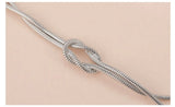 Stainless Steel Love Knot Double Snake Chain Bracelet - 2 Colours
