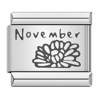 Stainless Steel Month Flower Italian Charm - 12 Options
