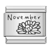 Stainless Steel Month Flower Italian Charm - 12 Options