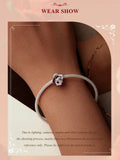 925 Sterling Silver Rose Gold Accent Rose Bead Charm
