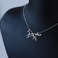 Stainless Steel Simple Horse Hollow Metal Pendant Necklace - 3 Colours - 6 Lengths