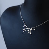 Stainless Steel Simple Horse Hollow Metal Pendant Necklace - 3 Colours - 6 Lengths