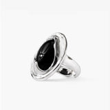 Fashion Ellipse Black Open Ring