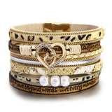 Fashion Multilayer Live Every Moment Leather Bracelet - 4 Colours