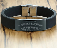 Stainless Steel and Silicone Dad Bracelet - 20 Options