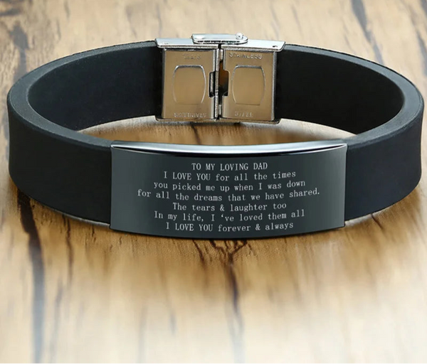 Stainless Steel and Silicone Dad Bracelet - 20 Options