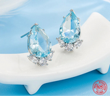 925 Sterling Silver Water Drop CZ Earrings - 3 Colours