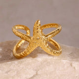 Stainless Steel Sea Themed Open Ring - 6 Options