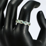 Fashion Opal Interwoven Ring - 2 Colours