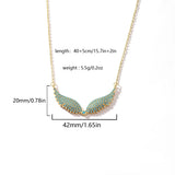 Stainless Steel Full Pave Angel Wing Necklace - 11 Options