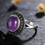 925 Sterling Silver Purple Stone Ring - 21 Designs