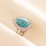 Stainless Steel Turquoise Colour Open Ring - 56 Options