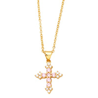 Fashion Gold Plated Crystal Cross Necklace - 6 Options