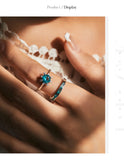 925 Sterling Silver Paraiba Zirconia Ring - 2 Designs