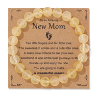Natural Stone Family Themed Bead Bracelet - 3 sizes - 33 Options