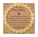 Natural Stone Family Themed Bead Bracelet - 3 sizes - 33 Options