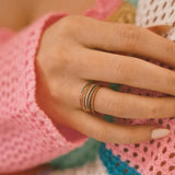 Stainless Steel Birthstone Crystal Eternity Ring - 2 Options
