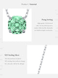 925 Sterling Silver Rose Cut Paraiba Blue/Green CZ Octagon Necklace - 2 Options