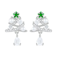 925 Sterling Silver Christmas Hoop Hanging Earrings - 14 Options