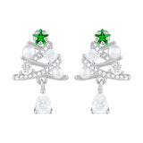 925 Sterling Silver Christmas Hoop Hanging Earrings - 14 Options