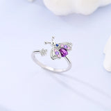 925 Sterling Silver Luminous Firefly Open Ring