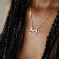 Stainless Steel Simple Horse Hollow Metal Pendant Necklace - 3 Colours - 6 Lengths