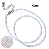 Fashion Faceted 2mm Natural Stone Bead Necklace - 31 Options