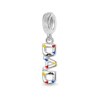 925 Sterling Silver Rainbow Love/Family Hanging Charm - 4 Options
