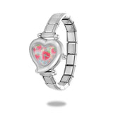 Stainless Steel Heart Italian Charm Watch - 29 Options