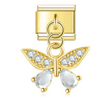 Stainless Steel Butterfly CZ Italian Charm - 6 Options