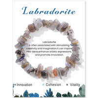 Irregular Chip Stone Bracelet With Card - 21 Options