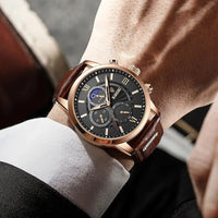 Leather Casual Quartz Watch - 5 Options