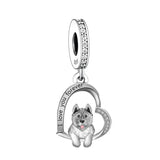 925 Silver Love You Forever Dog Hanging Charm - 33 Options