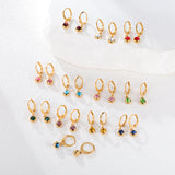 Stainless Steel Birthstone Hoop Earrings - 2 Colours - 12 Options