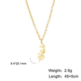 Stainless Steel Birth Flower Necklace - 2 Colours - 12 Options