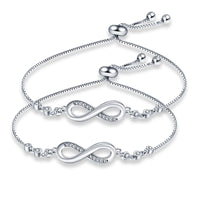 925 Sterling Silver Infinity Bolo Bracelet - 4 Options