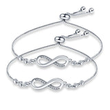 925 Sterling Silver Infinity Bolo Bracelet - 4 Options