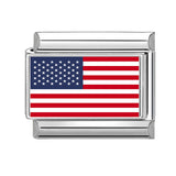 Stainless Steel World National Flag Italian Charm - 18 Options