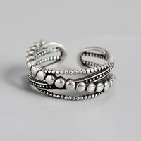 925 Sterling Silver Antique Effect Open Ring