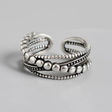 925 Sterling Silver Antique Effect Open Ring