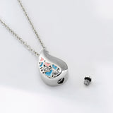 Stainless Steel Teardrop Heart Urn Necklace - 2 Colours