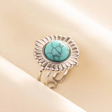Stainless Steel Turquoise Colour Open Ring - 56 Options