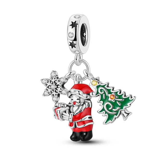925 Sterling Silver Santa/Tree Charm