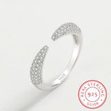 925 Sterling Silver Pointy Open CZ Adjustable Ring