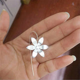 925 Sterling Silver Flower Ear Hook Earrings
