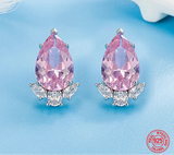 925 Sterling Silver Water Drop CZ Earrings - 3 Colours