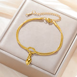 Stainless Steel Sea Themed Love Knot Snake Chain Bracelet - 2 Colours - 3 Options